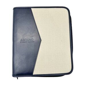 Abound By Marriott Vacations Navy Cream Travel Organizer Binder Zipper Closure
